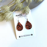 Tiger Stripes Cork Teardrop Earrings