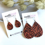 Tiger Stripes Cork Teardrop Earrings