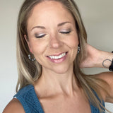 Gray Swirl Beaded Hoops