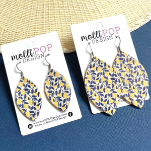 Lemon Cork Leaf Earrings