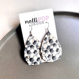 Soccer Ball Cork Teardrop Earrings