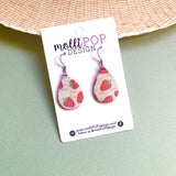 Strawberries Cork Teardrop Earrings