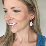 Colorful Check Cork Teardrop Earrings