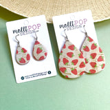 Strawberries Cork Teardrop Earrings