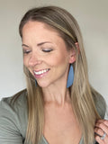 Slate Blue Maylee Leather Earrings