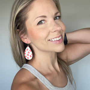 Strawberries Cork Teardrop Earrings