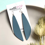 Slate Blue Maylee Leather Earrings