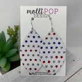Large Patriotic Stars Metallic Leather Leaf