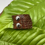 Texas Rose Nutmeg Embossed Leather Slit Cuff