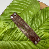 Texas Rose Nutmeg Embossed Leather Slit Cuff