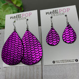 Mini Fuchsia Mermaid Leather Teardrop