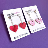 Leather Heart Stud & Drop and Dangle Earrings