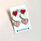 Triple Heart Drop Earrings