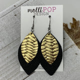 Black & Gold Double Layer Leaf
