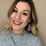 Blue, Red, & White Plaid Hexagon