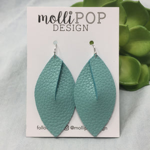 Robin's Egg Leather Leaf Twist