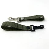 Olive Braided Leather Keychain