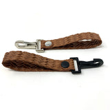 Cinnamon Braided Leather Keychain