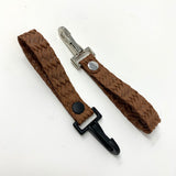 Cinnamon Braided Leather Keychain