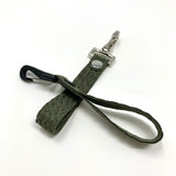 Olive Braided Leather Keychain