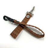 Cinnamon Braided Leather Keychain