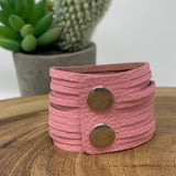 Soft Pink Leather Slit Cuff