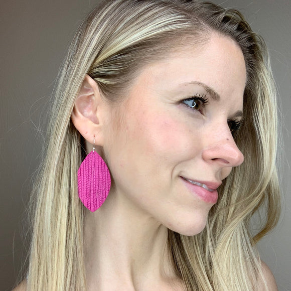 Hot Pink Palm Leather Leaf