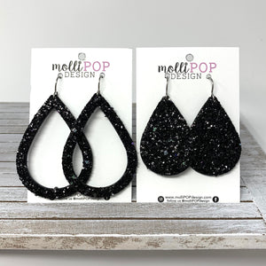 Black Sparkle Teardrops
