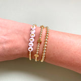 CUSTOM Gold Beaded Name/Date Bracelet