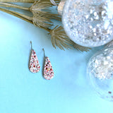 Candy Cane Sparkle Skinny Teardrop Earrings