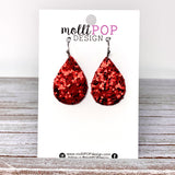 Red Sparkle Teardrops