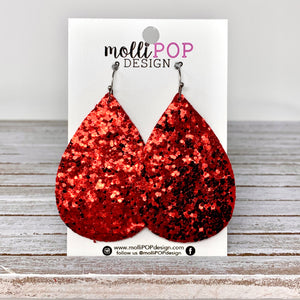 Red Sparkle Teardrops