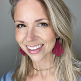 Berry Triangle Texture Chloe Teardrop Earrings