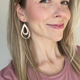 Rose Gold Cutout Cork Cassie Teardrop Earrings