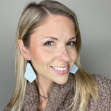 Ice Blue Triangle Texture Chloe Teardrop Earrings