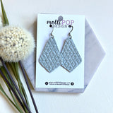 Ice Blue Triangle Texture Chloe Teardrop Earrings