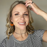 Orange Basketweave Double-Sided Hoops