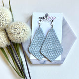 Ice Blue Triangle Texture Chloe Teardrop Earrings