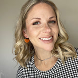 Orange Basketweave Double-Sided Hoops