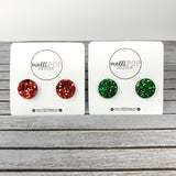 Holiday Glitter Circle Studs
