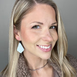Ice Blue Triangle Texture Chloe Teardrop Earrings