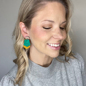 Double Layer Suede Fringe Aztec Earrings