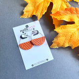Orange Basketweave Double-Sided Hoops