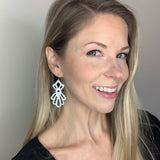 Delicate Leather Lace Cut-out Earrings