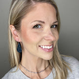 Dark Blue Shimmer Fiona Teardrop Earrings