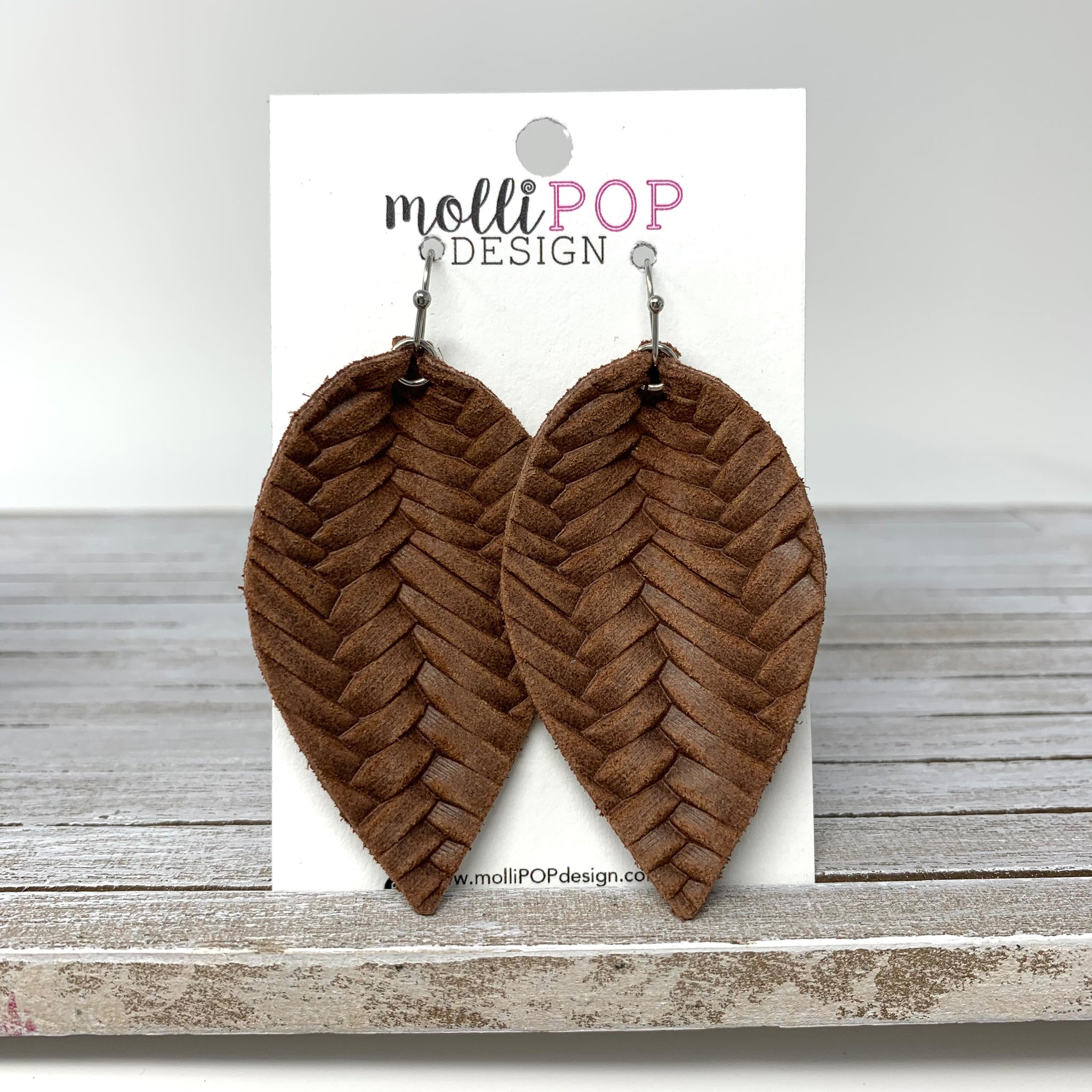 Pinched leather earrings discount