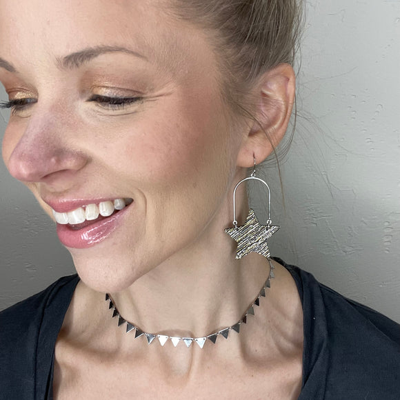 Lucky Star Shimmer Arch Earrings