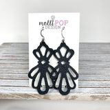 Delicate Leather Lace Cut-out Earrings