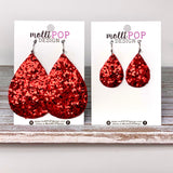 Red Sparkle Teardrops