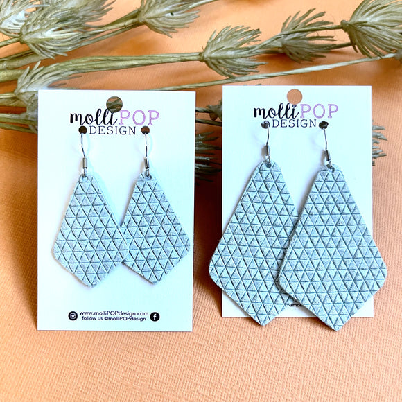 Ice Blue Triangle Texture Chloe Teardrop Earrings